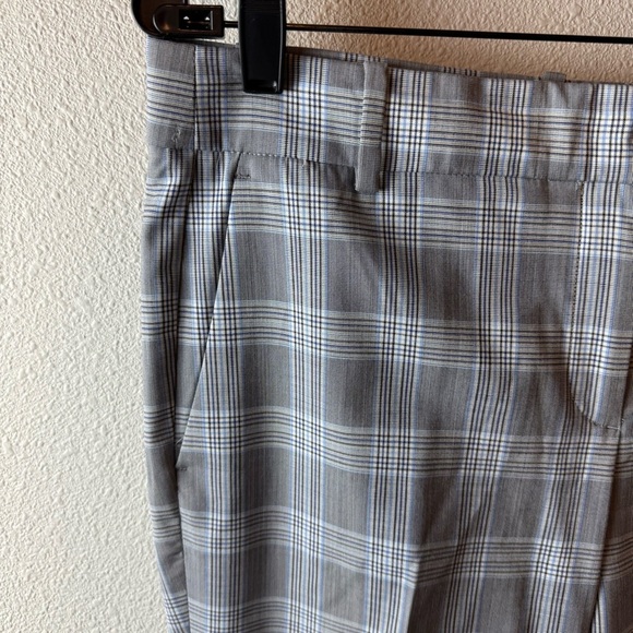 Theory Maple Check 2 Straight Trouser Pant Muted Plaid Wool Blend Women’s Size 6 - Picture 6 of 11